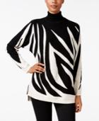 Charter Club Cashmere Zebra-print Turtleneck Sweater, Only At Macy's