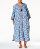 Charter Club Plus Size Printed Long Caftan, Only At Macy's