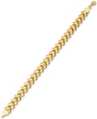 Stampato Leaf Design Link Bracelet In 10k Gold