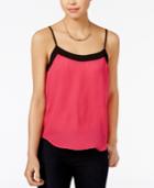 Lily Black Juniors' Strappy-back Colorblocked Camisole, Only At Macy's