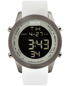 Kenneth Cole Reaction Men's Digital White Silicone Strap Watch 50mm 10031946