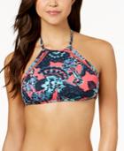 Roxy Salty Printed High-neck Bikini Top Women's Swimsuit