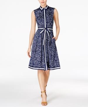 Maison Jules Printed Striped Shirtdress, Only At Macy's