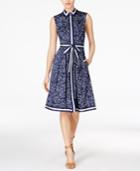 Maison Jules Printed Striped Shirtdress, Only At Macy's