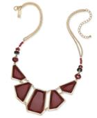 Inc International Concepts Gold-tone Burgundy Beaded Statement Necklace, Only At Macy's
