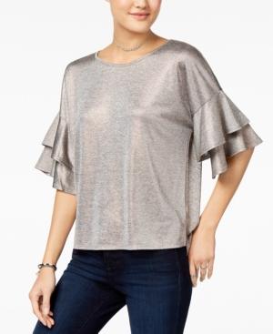 Lily Black Juniors' Tiered Keyhole Top, Created For Macy's
