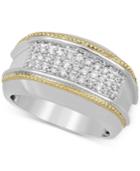 Men's Diamond Two-tone Cluster Ring (1/2 Ct. T.w.) In 10k Gold & White Gold