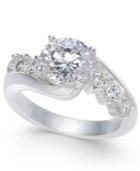 Charter Club Cushion-cut Crystal Stone & Pave Twist Ring, Created For Macy's