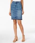 Style & Co. Released-hem Denim Pencil Skirt, Only At Macy's