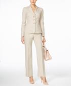 Le Suit Three-button Glazed Melange Pantsuit