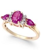 Ruby (1-5/8 Ct. T.w.) & Diamond (1/8 Ct. T.w.) Ring In 14k Gold