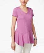 Style & Co Petite Cotton Asymmetrical Flounce Top, Only At Macy's