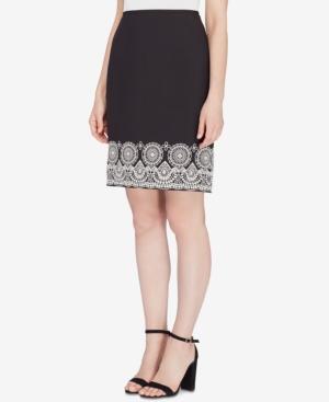 Tahari Asl Embroidered Pencil Skirt
