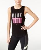 Betsey Johnson Work It Out Graphic Tank Top