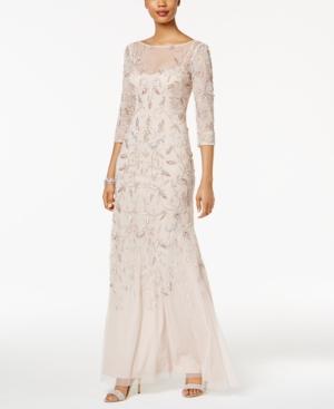 Adrianna Papell Sequined Tulle Gown