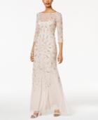 Adrianna Papell Sequined Tulle Gown