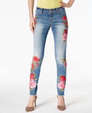 Inc International Concepts Embroidered Curvy Skinny Jeans, Created For Macy's