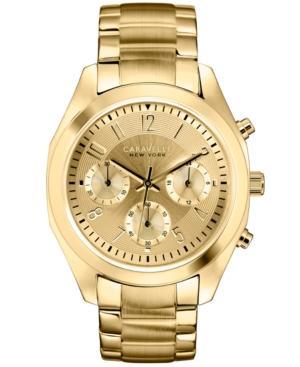 Caravelle By Bulova Women's Chronograph Gold-tone Stainless Steel Bracelet Watch 36mm 44l118