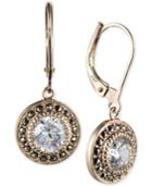 Judith Jack Yellow Gold-plated Marcasite And Cubic Zirconia Leverback Drop Earrings