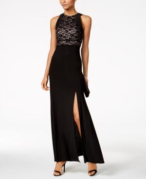 Nightway Petite Lace A-line Gown