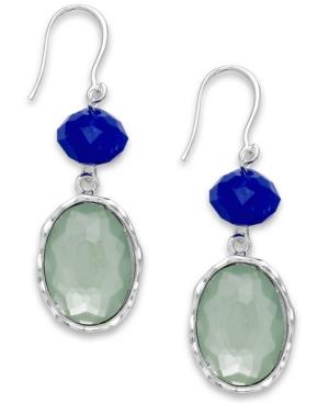 Charter Club Silver-tone Multicolor Stone Double Drop Earrings