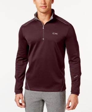 Calvin Klein Men's Quarter Zip Stretch Interlock Sweatshirt