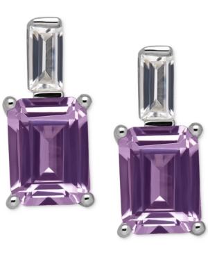 Amethyst (2-3/4 Ct. T.w.) And White Topaz (3/4 Ct. T.w.) Drop Earrings In Sterling Silver