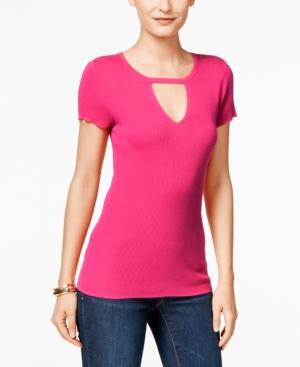 Inc International Concepts Short-sleeve Keyhole Top, Only At Macy's