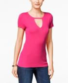 Inc International Concepts Short-sleeve Keyhole Top, Only At Macy's