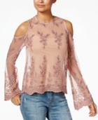 American Rag Juniors' Embroidered Mesh Top, Created For Macy's
