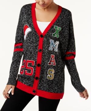Hooked Up By Iot Juniors' Varsity Holiday Cardigan