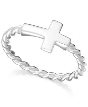Giani Bernini Twist Cross Ring In Sterling Silver