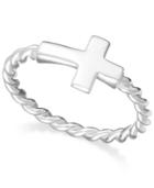 Giani Bernini Twist Cross Ring In Sterling Silver