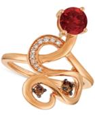 Le Vian Chocolatier Raspberry Rhodolite (9/10 Ct. T.w.) And Diamond (1/6 Ct. T.w.) Ring In 14k Rose Gold