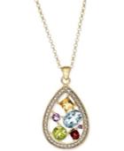 Victoria Townsend Multi-stone (2-1/10 Ct. T.w.) And Diamond Accent Pendant Necklace In 18k Gold Over Sterling Silver