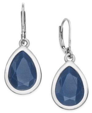 Charter Club Silver-tone Blue Stone Teardrop Earrings, Only At Macy's