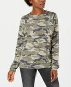 Rebellious One Juniors' Camo-printed French Terry Sweatshirt