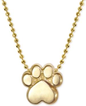 Alex Woo Activist's Paw 16 Pendant Necklace In 14k Gold