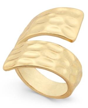 Inc International Concepts Gold-tone Hammered Metal Bypass Ring, Only At Macy's