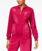 Alfred Dunner Royal Jewels Embroidered Quilted Sweatshirt