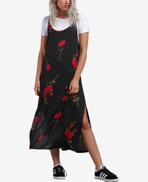 Volcom Juniors' End Of The Rose Printed Slip Dress