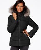 Calvin Klein Hooded Faux-fur-trim Quilted Puffer Coat