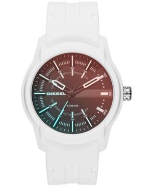Diesel Men's Armbar White Silicone Strap Watch 50mm