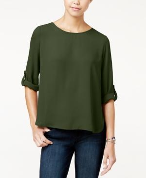 Hippie Rose Juniors' Roll-tab Blouse