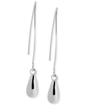 Touch Of Silver Linear Pull-thru Earrings