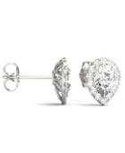 Moissanite Pear Halo Earrings (2 Ct. Tw.) In 14k White Gold