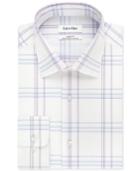 Calvin Klein Steel Classic-fit Non-iron Performance Purple Multi Check Dress Shirt