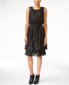 Maison Jules Tiered Metallic-detail Dress, Created For Macy's
