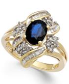 Sapphire (1-3/8 Ct. T.w.) And Diamond (1/2 Ct. T.w.) Ring In 14k Gold
