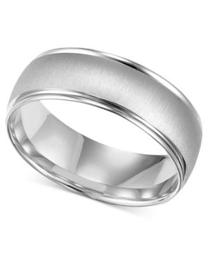 Men's 10k White Gold Ring, 6-1/2mm Wedding Band